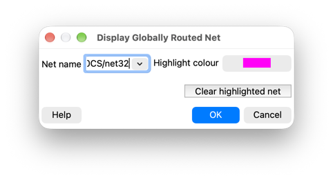 Display Globally Routed Net